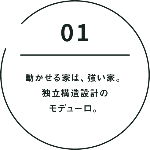 point01 動かせる家は、強い家。独立構造設計のモデューロ。